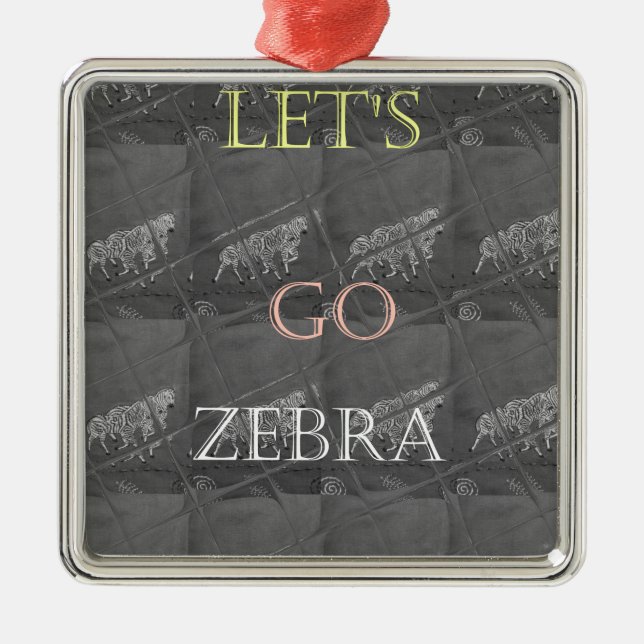 Wild and Free Let's Go!: A Zebra's Journey Metal Tree Decoration (Front)