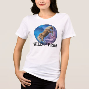 Wild and Free - Mustang Tri-Blend Shirt