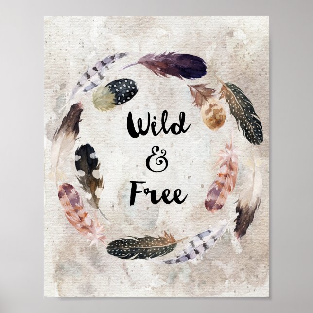 Wild and free print Boho Decor Dorm Wild print (Front)