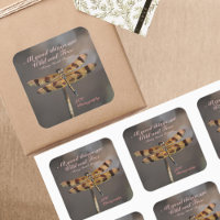 Wild and Free Quote Golden Dragonfly