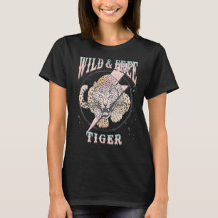 Wild And Free Retro Tiger Rock And Roll Leopard Th T-Shirt