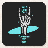 Wild and Free, Together We Ride Skeleton Wedding 