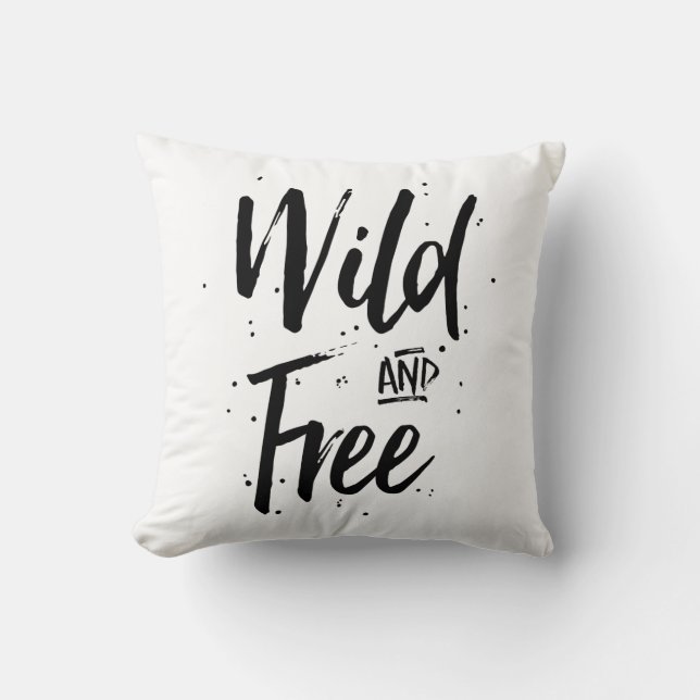 Wild And Free Typography Cushion (Front)