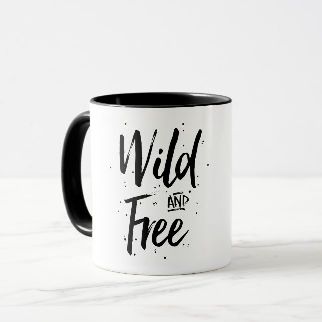 Wild And Free Typography Mug (Front Left)