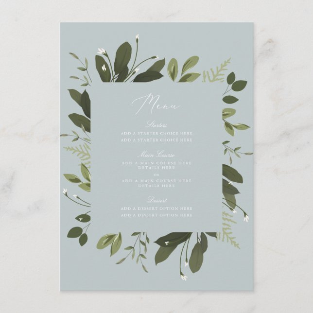 Wild and Green Menu Card (Front)