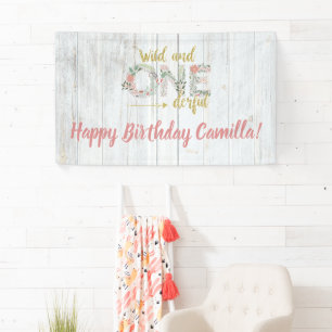 Wild and Onederful Birthday Wood Banner