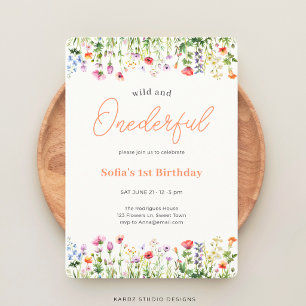 Wild and Onederful Wildflower 1st Birthday Invitation