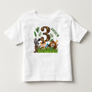 Wild And Three 3rd Birthday Toddler T-Shirt