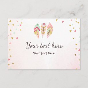 Wild and Three Insert card RSVP Feathers Wild One