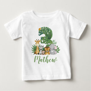 Wild and Tree 3rd Safari Birthday Jungle Animals Baby T-Shirt