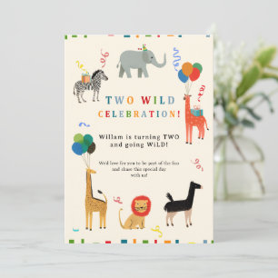Wild and Whimsical 2nd Birthday Invitation