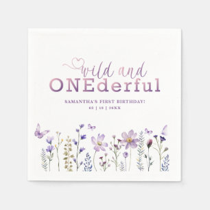 Wild and Wonderful Wildflowers 1st Birthday Napkin