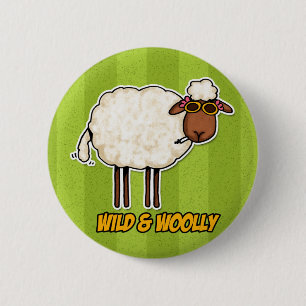 wild and woolly (smoking version) 6 cm round badge