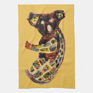 Wild Animal Aboriginal Art Koala Bear Tea Towel