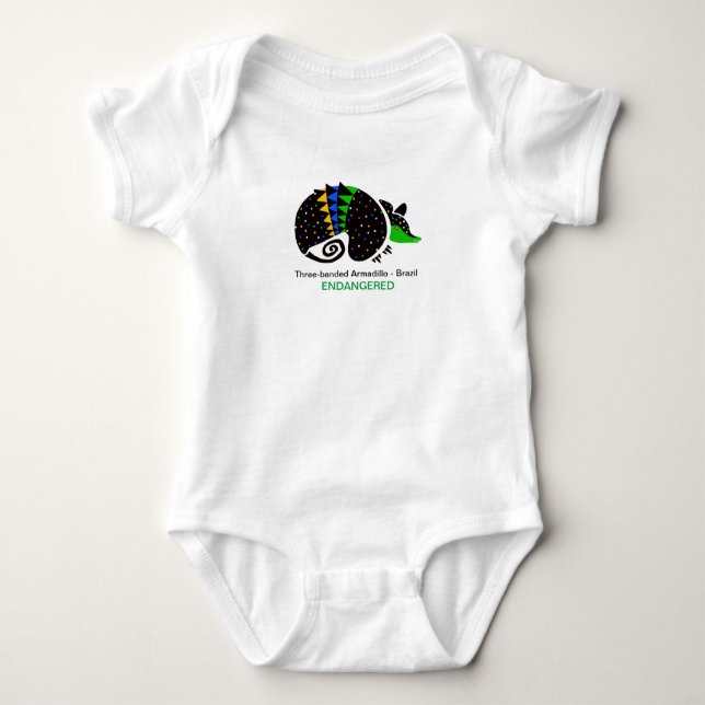 Wild animal -ARMADILLO- Brazil - Endangered animal Baby Bodysuit (Front)