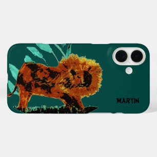 Wild Animal Art Lion Personalized iPhone 16 Plus Case