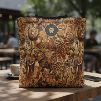 Wild Animal Collage Safari Bachelorette ID1149 Tote Bag