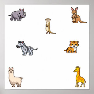 Wild animal collection poster