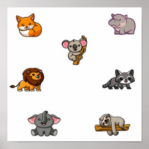 Wild animal collection poster