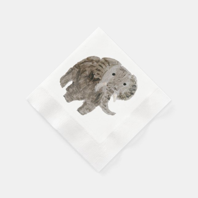 Wild Animal Elephant Napkin (Corner)