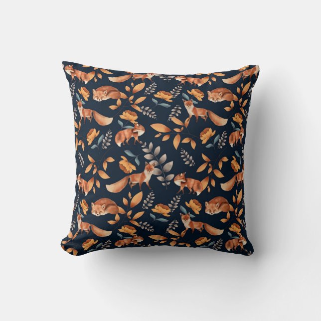 Wild Animal Fox Pattern Cushion (Front)