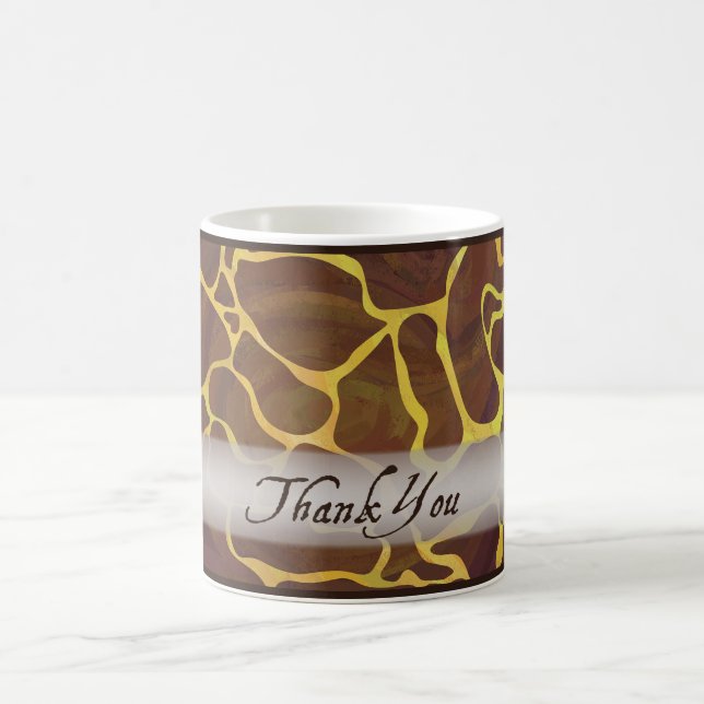 Wild Animal Giraffe Thank You Coffee Mug (Center)