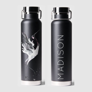 Wild Animal Heron Bird Species Impressionist Art Water Bottle