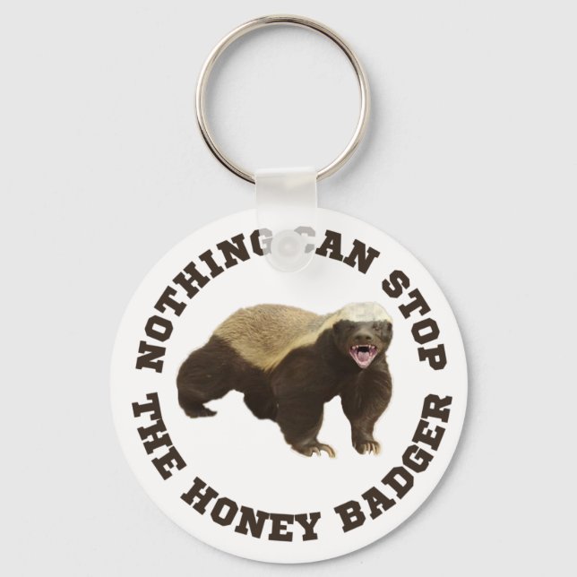Wild Animal Honey Badger Funny  Key Ring (Front)