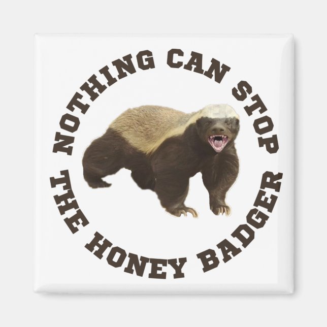 Wild Animal Honey Badger Funny  Magnet (Front)