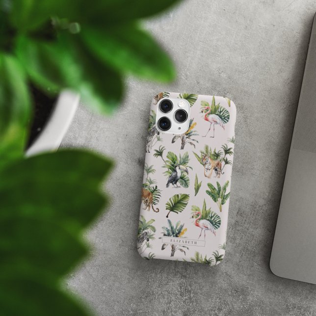 Wild Animal | Jungle Greenery Monogram Case-Mate iPhone Case (Creator Uploaded)
