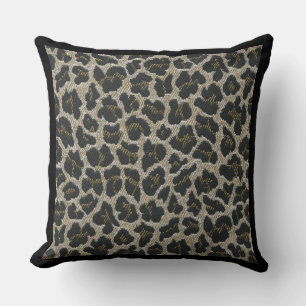 Wild Animal Leopard and Zebra Print Throw Pillow