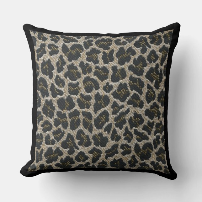 Wild Animal Leopard and Zebra Print Throw Pillow (Front)