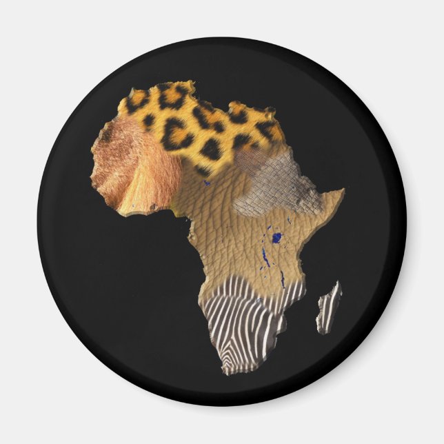 Wild Animal Map of AFRICA Series Magnet (Front)