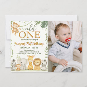 Wild Animal Party Design for Kids Invitation