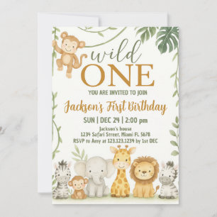 Wild Animal Party Design for Kids Invitation