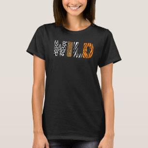 Wild Animal Pattern Cow Leopard Zebra Tiger Animal T-Shirt