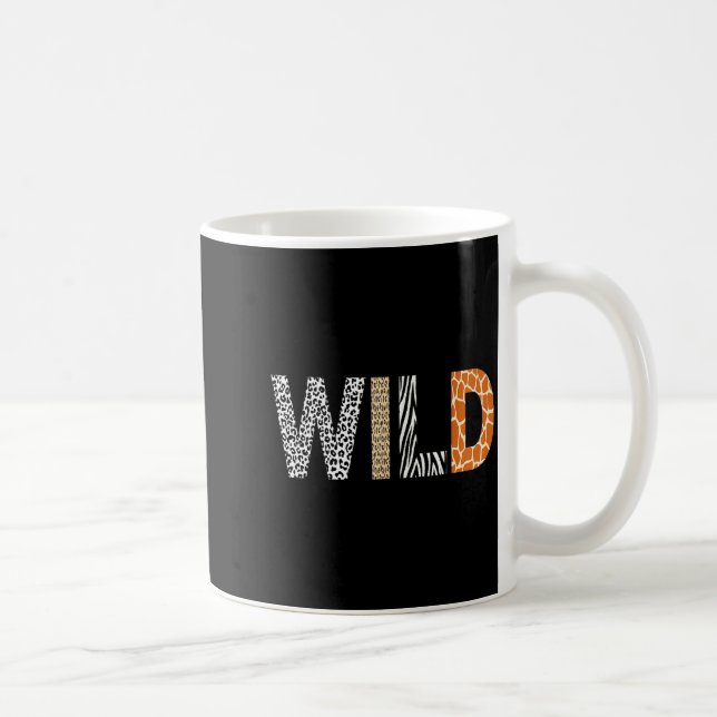 Wild Animal Pattern Giraffe Wolf Leopard Zebra Ani Coffee Mug (Right)