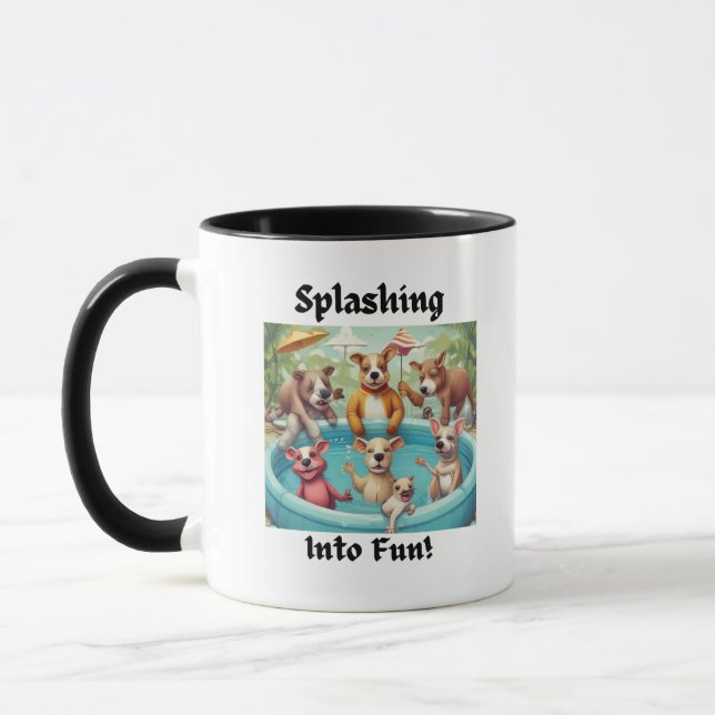 Wild Animal Pool Party Design Mug (Left)