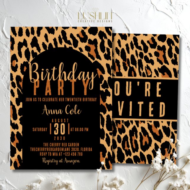 Wild Animal Print Celebration Leopard Birthday Invitation (Creator Uploaded)