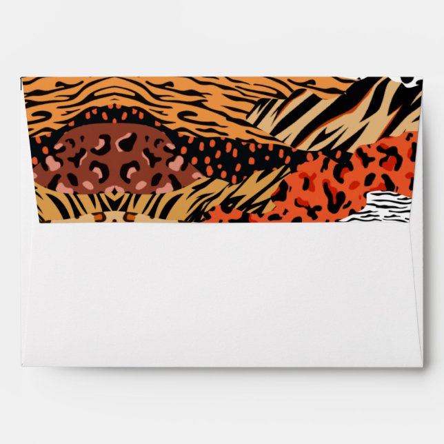 Wild Animal Print Pattern Envelope (Back (Top Flap))