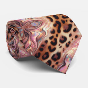Wild Animal Print Pink Opal Spotted Neck Tie