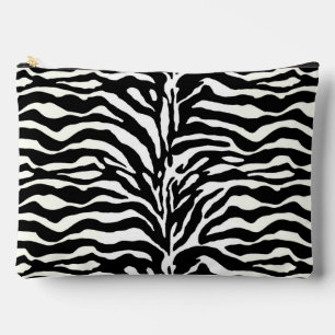 Wild Animal Print, Zebra in Black and White Accessory Pouch