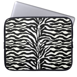 Wild Animal Print, Zebra in Black and White  Lapto Laptop Sleeve