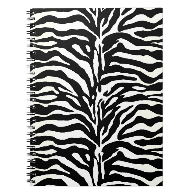 Wild Animal Print, Zebra in Black and White Notebook (Front)