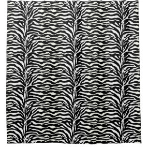 Wild Animal Print, Zebra in Black and White Shower Curtain