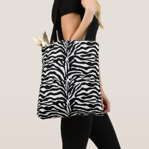 Wild Animal Print, Zebra in Black and White  Tote