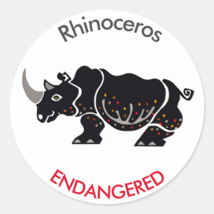 Wild animal - RHINOCEROS - Conservation - Africa Classic Round Sticker