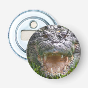 Wild animal saltwater crocodile head mouth open bottle opener