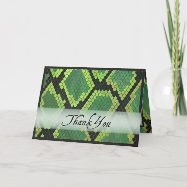 Wild Animal Snake Thank You Card (Front)