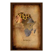 Wild Animal Textures MAP OF AFRICA